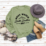 What Would Beth Duttonwish Autumn and Winter Long-sleeved Letter Casual Sweater