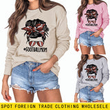 FOOTBALL MOM Women's Casual Round Neck Long Sleeve Large Sweater Women