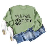 VOLLEYBALL MOM Volleyball Letter Love Round Neck Autumn Winter Long Sleeve Loose Bodysuit