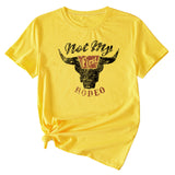 Not My Rodeo Vintage Fun Pattern T-shirt à manches courtes et col rond pour femme