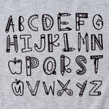 ABCDEFGHIJKIMMN Letter Print Damen Neues Rundhals-Kurzarmshirt für den Sommer