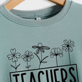 Teachers Plant Seeds Round Neck Letter Loose Long Sleeve Sweater
