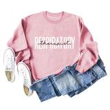 Respiratory Thermopist Letter Round Neck Long Sleeve Sweater