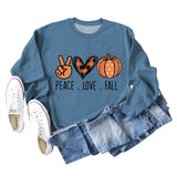 PEACE. LOVE.FALL Letters Love Pumpkin Round Neck Long-sleeved Sweater Women