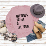 WEEKENDS COFFEE Round Neck Loose Long-sleeved Sweater Women