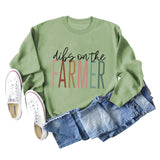 Dibs on The Farmer Letter Round Neck Loose Long Sleeve Autumn Winter Round Neck Sweater