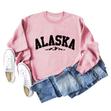 ALASKA Mountain Alphabet Loose Bottomed Long Sleeve Sweater