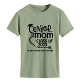 T-shirt à manches courtes et col rond pour femme, lettre de classe Senior Mom Class, mode dames