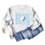 THOU SHALL NOT Letters, Round Neck, Loose Long Sleeves, Large Size Sweatshirt Woman