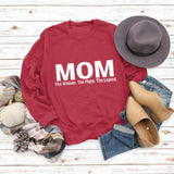 Mom The Woman The Myth Spot Letter Loose Long Sleeve Plus Size Sweater