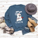 BOO BOO CREW Letter Loose Fall/Winter Bottom Long Sleeve Women's Sweater