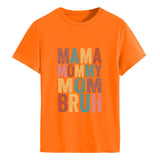 MAMA MOMMY MOM Lettre Mode Col Rond Lâche Manches Courtes T-Shirt