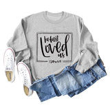 He First Loved Us Base Lettering Long Sleeved Large Sweater Women