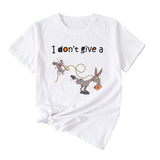 Women's I Don't Give A Funny Pattern Casual Short Sleeve