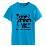 T-shirt à manches courtes et col rond pour femme, lettre de classe Senior Mom Class, mode dames