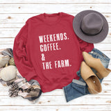 WEEKENDS COFFEE Round Neck Loose Long-sleeved Sweater Women
