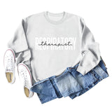 Respiratory Thermopist Letter Round Neck Long Sleeve Sweater