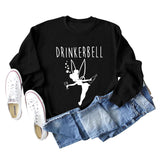 DRINKERBELL Beauty Letters Printed Long-sleeved Large Size Sweater Women