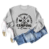 CAMP SUNSHINE FRIENDS CREWNECK LETTERS LOOSE CAMPING LONG-SLEEVED SWEATSHIRT