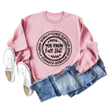 You Know Fall Shit Crew Neck Letter Loose Long Sleeve Plus Size Sweater