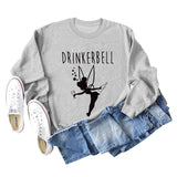 DRINKERBELL Beauty Letters Printed Long-sleeved Large Size Sweater Women