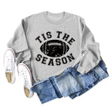 SPOT TIS THE SEASON RUGBY LETTER PRINT LONG SLEEVED SWEATSHIRT WOMEN