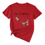Women's I Don't Give A Funny Pattern Casual Short Sleeve