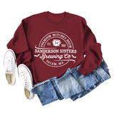 PREMIUM WITCHES LETTER PRINT AW/WINTER BASE LONG SLEEVE WOMEN'S SWEATSHIRT
