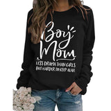 Turtleneck Jacket Long Sleeve Boy Mom Less Printed Loose Sweater