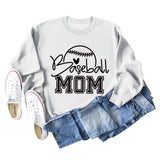 Baseball Mom Baseball Letter Printing Fall/Winter Baseball Long Sleeve Plus Size Sweater Girl