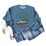 GRISWOLD'S TREE FARM Letter Christmas Loose Sweater Long Sleeve Woman
