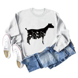 Plant Flower Sheep Print New Autumn and Winter Women's Long Sleeve Loose Large Sweater