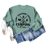 CAMP SUNSHINE FRIENDS CREWNECK LETTERS LOOSE CAMPING LONG-SLEEVED SWEATSHIRT
