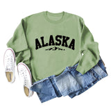 ALASKA Mountain Alphabet Loose Bottomed Long Sleeve Sweater
