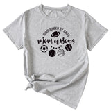 Surrounded By Balls Mom Basketball Pattern Round Neck Short Sleeve T-shirt