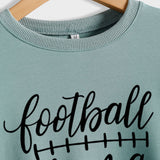 Round Neck Tops Long Sleeves Football Mama Print Loose Sweatshirt
