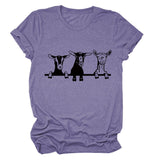 T-shirt ample à manches courtes et col rond pour femme