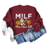 Milman I Love Fall Pumpkin Letter Casual Long Sleeve Sweater Girl