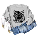 GAME DAY Tiger Letter Loose Bottom Long Sleeves Plus Size Sweatshirt Woman
