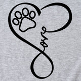 LOVE Dog Print Love Print Round Neck Short Sleeve Fashion Women's T-Shirt