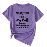 My Attitude Is As Big As Lettered Loose Short Sleeves T-shirt