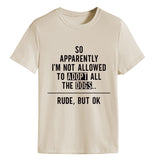 Donc apparemment je suis mode col rond lettre ample manches courtes t-shirt femme