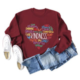 Liebe Generativität Mode Lose Brief Langarm Rundhals Pullover Mädchen