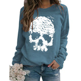 Round Neck Tops Long Sleeve Print Loose Letter Splicing Sweatshirt