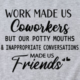Modisches Damen-T-Shirt mit Rundhalsausschnitt und kurzen Ärmeln „WORK MADE US“