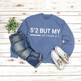 Round Neck Tops Long Sleeve Print Letters Loose Sweatshirt