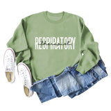 Respiratory Thermopist Letter Round Neck Long Sleeve Sweater