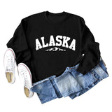 ALASKA Mountain Alphabet Loose Bottomed Long Sleeve Sweater