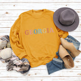 GEORGIA lettre à la mode en vrac femmes à manches longues col rond pull femmes