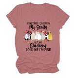 SOMETIMES QUESTION MY Summer Letter T-shirt with Short Sleeves Printed By Round Neck